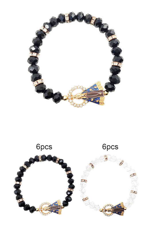 Religious Beaded Stretch Bracelet