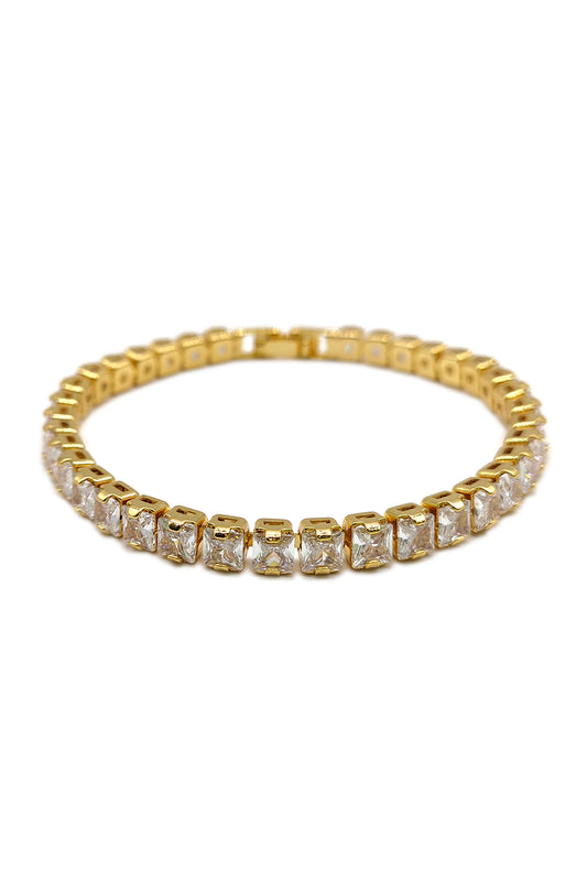 Gold Stainless Steel Rhinestone Bracelet