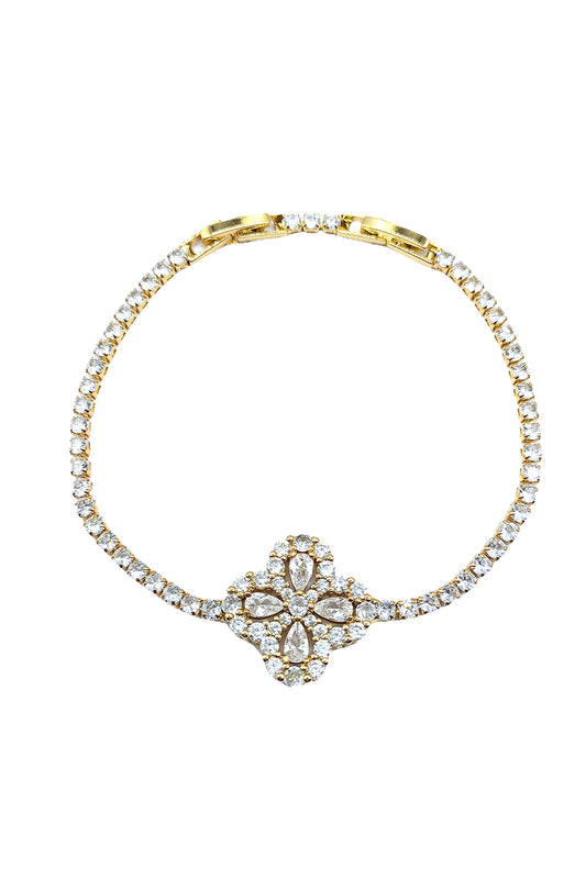 Rhinestone Flower Design Bracelet