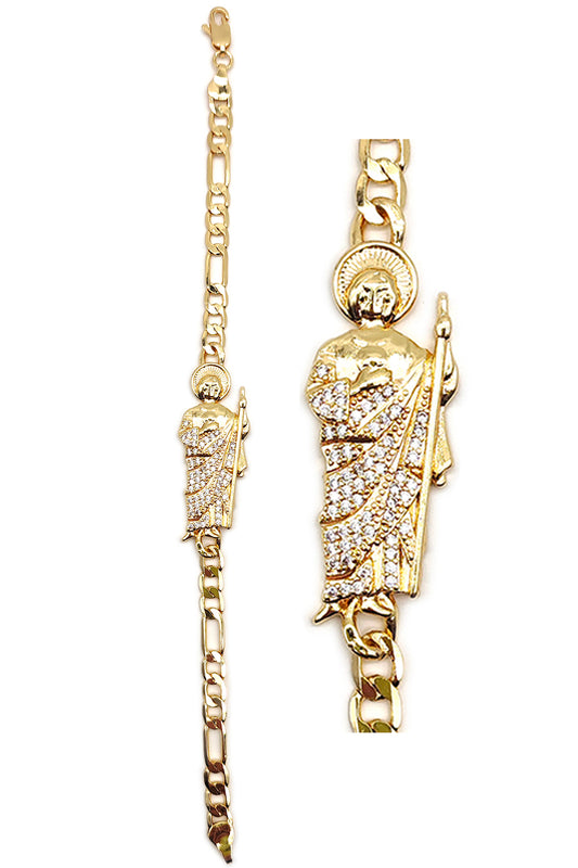 San Judas Tadeo Gold  Plated Bracelet