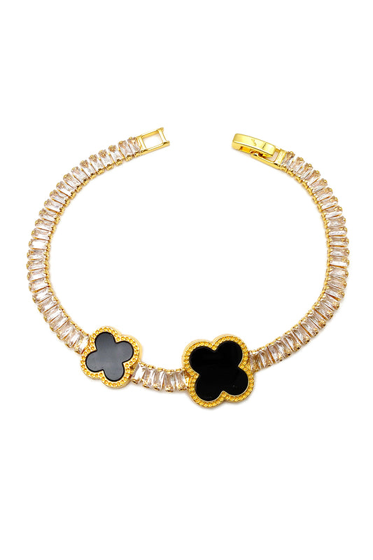 Clover Design Baguette Bracelet