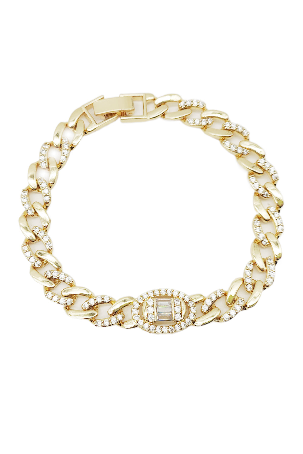 Gold Rhinestone Chain Bracelet