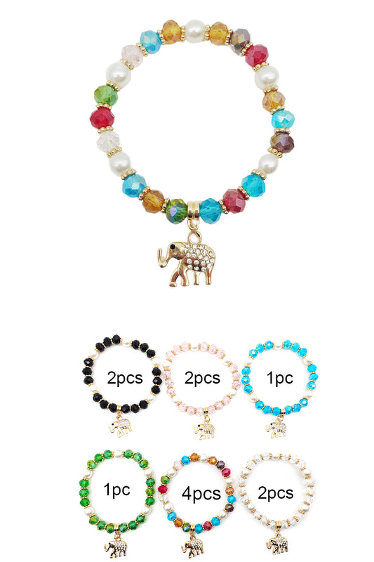 Elephant Beaded Stretch Bracelet