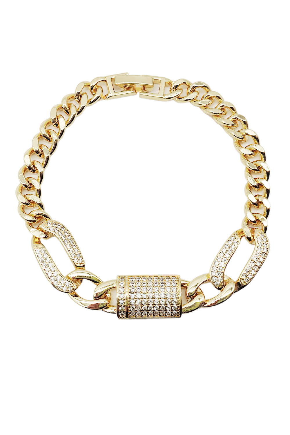 Gold Rhinestones Link Bracelet