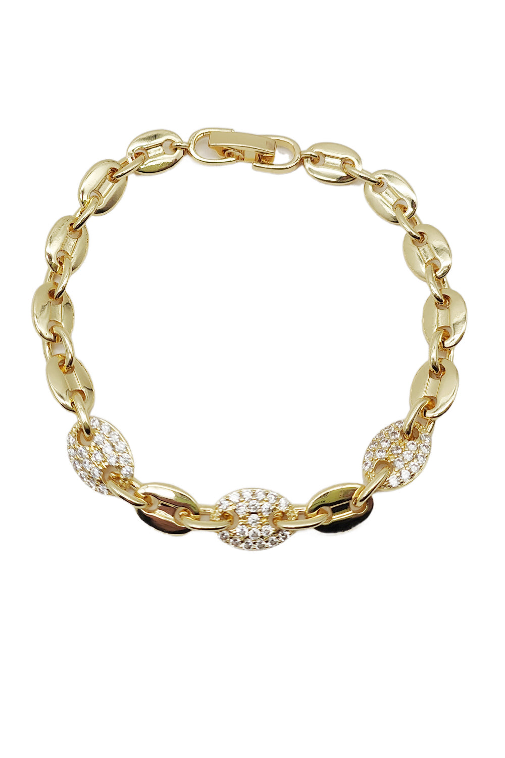 Gold Rhinestone Chain Bracelet