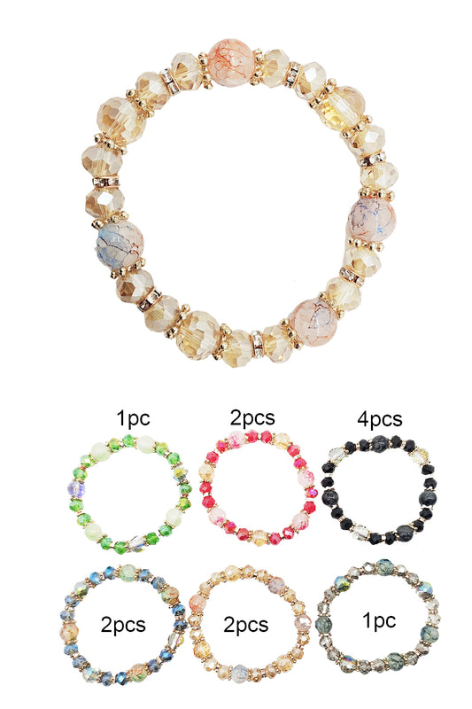Multi-color Beaded Stretch Bracelet