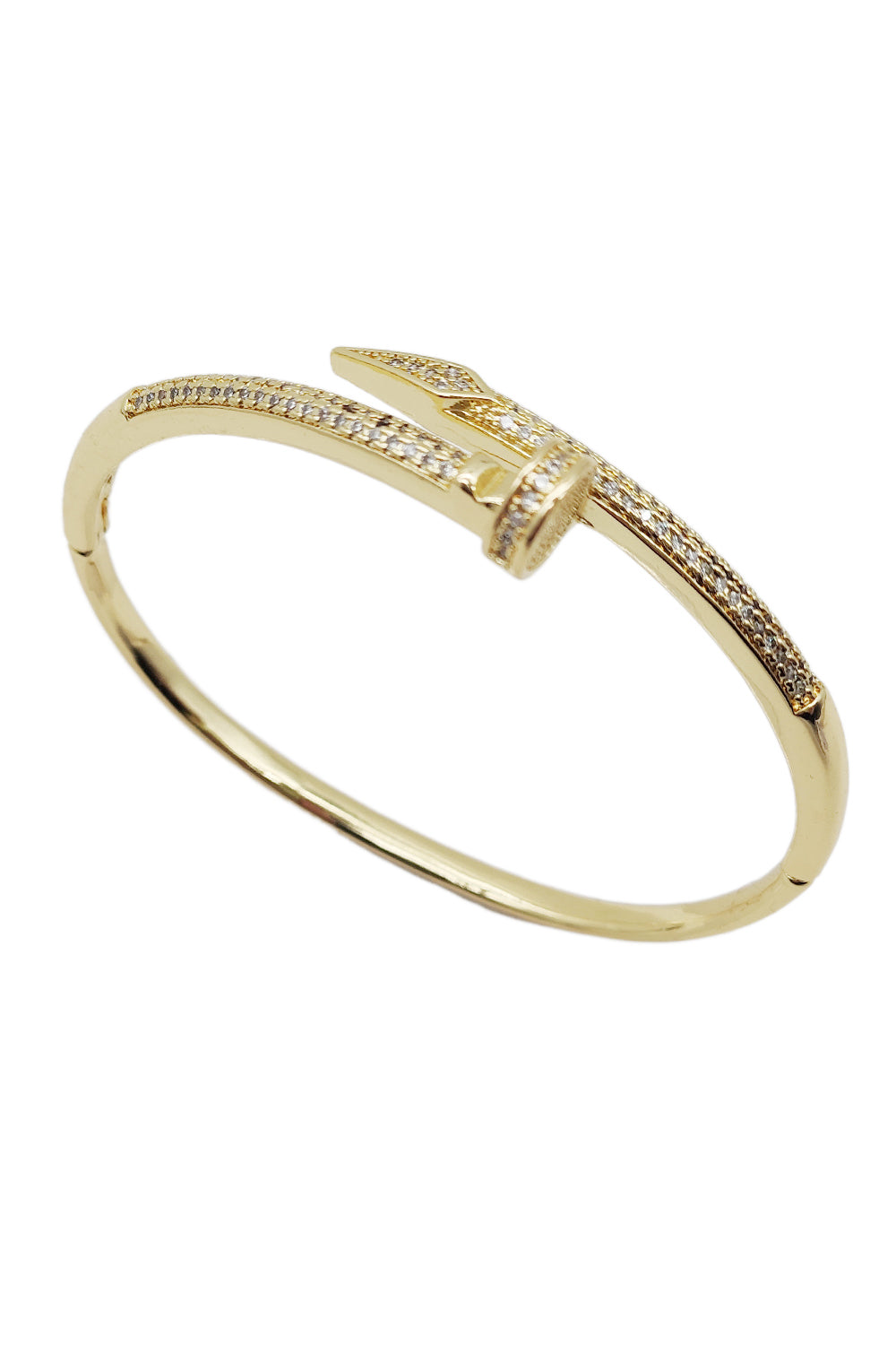 Gold Rhinestone Nail Bangle