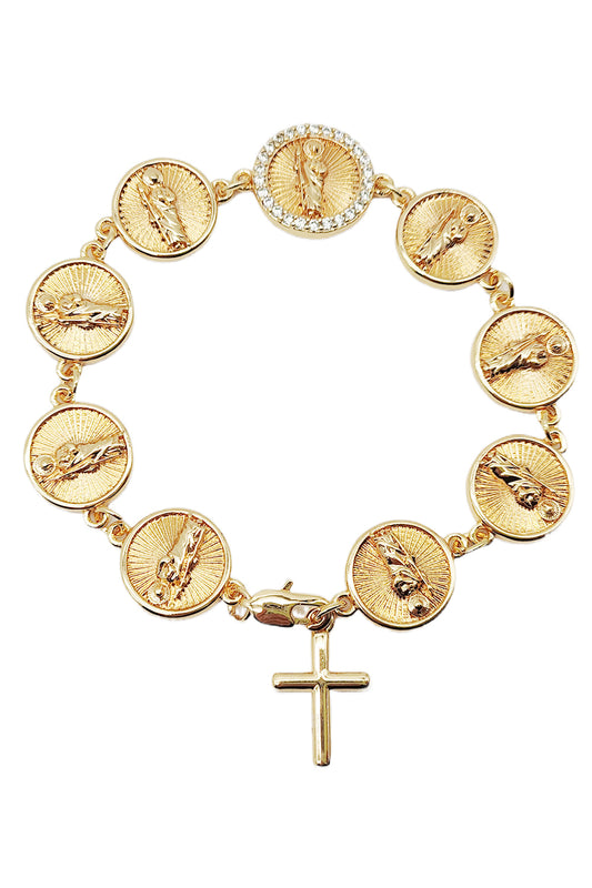 San Judas Tadeo Gold Dipped Bracelet
