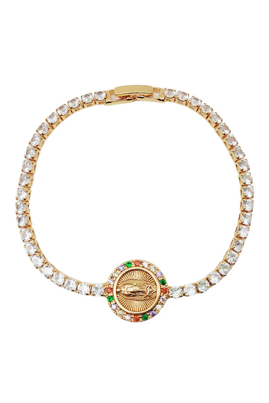 Religious Gold Rhinestone Bracelet