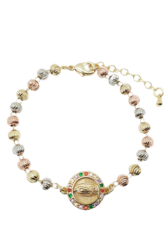 Religious Gold Dipped Beaded Bracelet