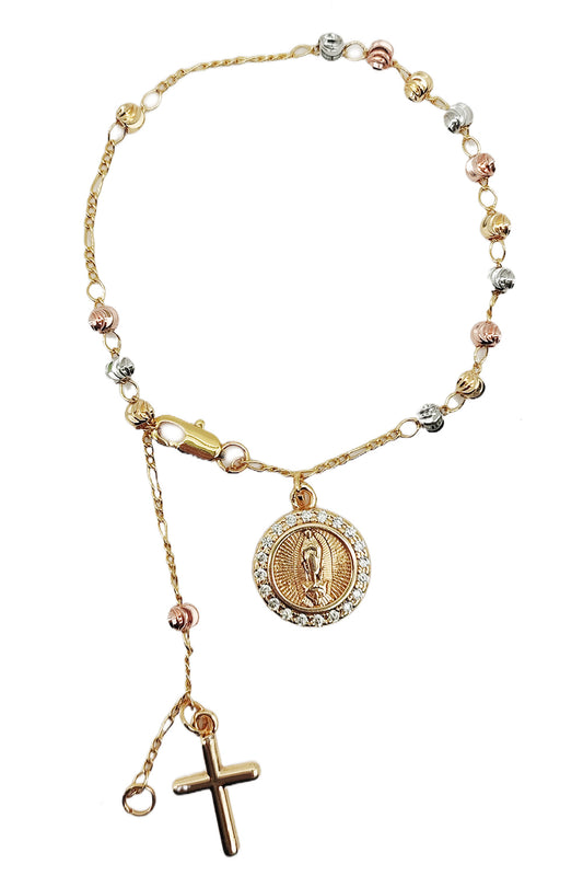 Religious Beaded Gold Dipped Bracelet