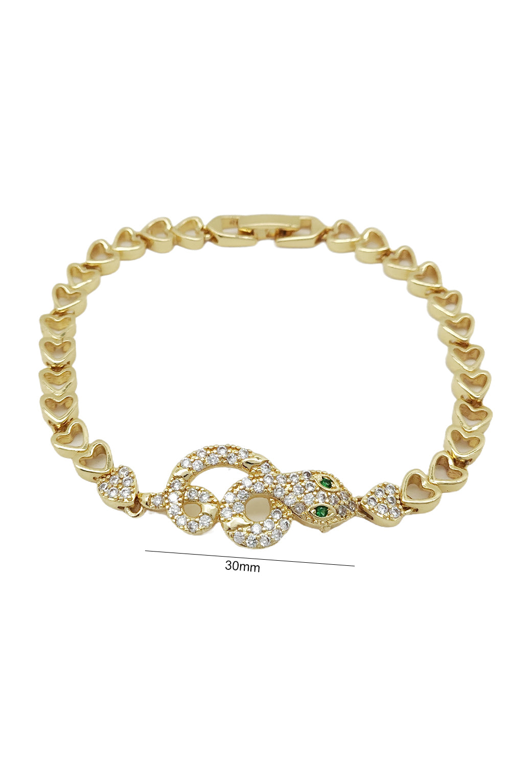 Stainless Steel Snake Rhinestone Bracelet