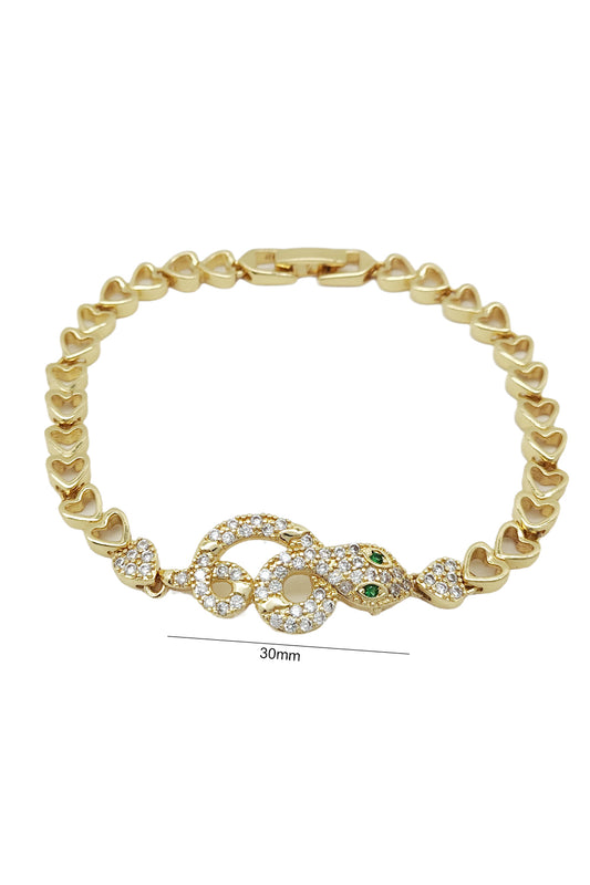 Stainless Steel Snake Rhinestone Bracelet