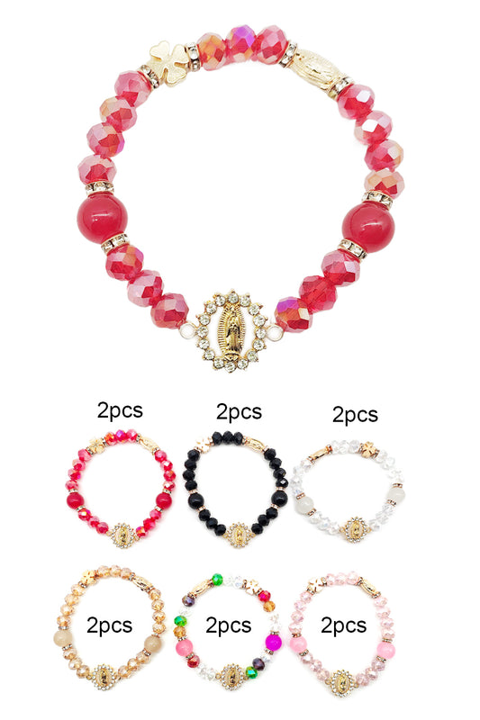 Virgen De Guadalupe Beaded Stretch Bracelet