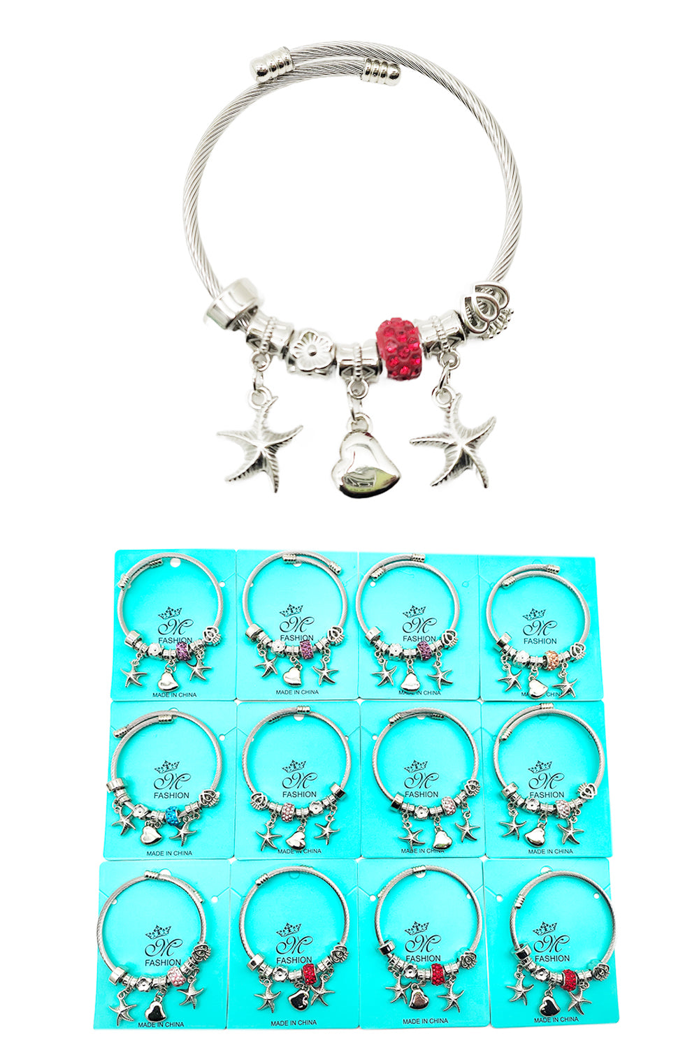 Starfish/Heart Charm Bracelet