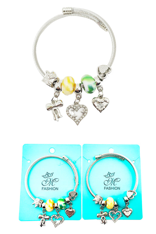 Heart/Bow Charm Bracelet