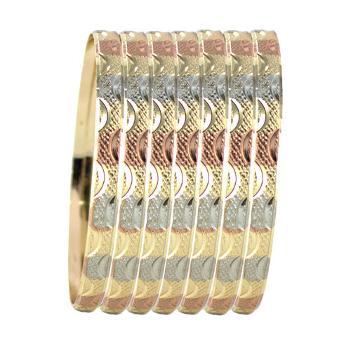 Three Tone Gold Dipped Bangles