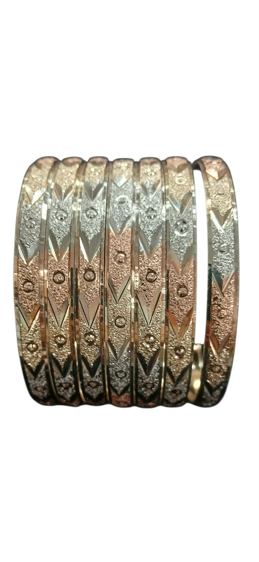Three Tone Gold Dipped Bangles
