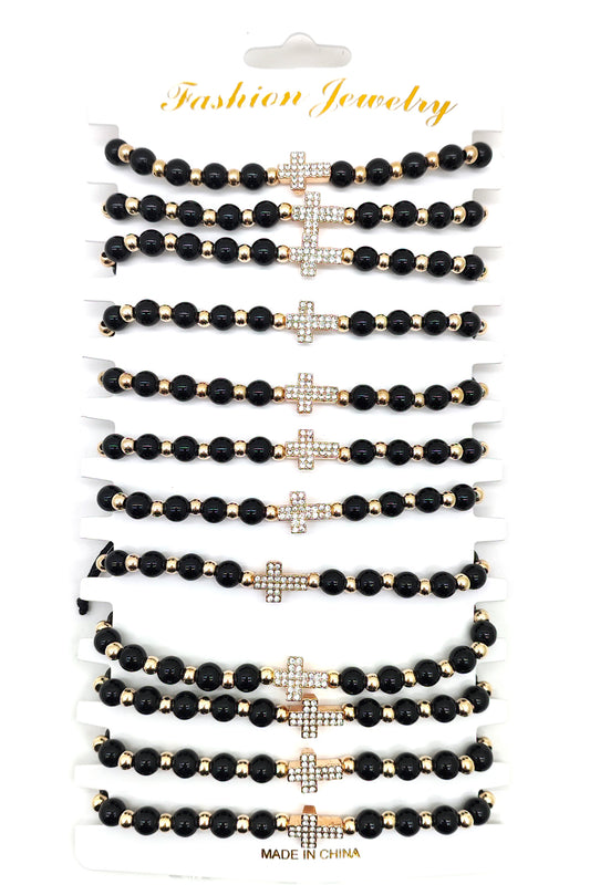 Beaded Cross Thread Bracelet