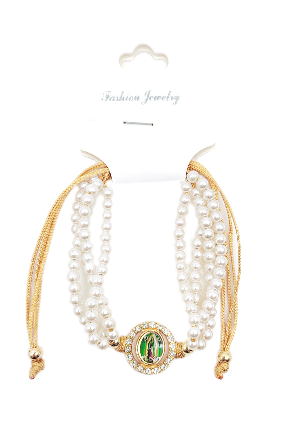 Religious Pearl Adjustable Bracelet