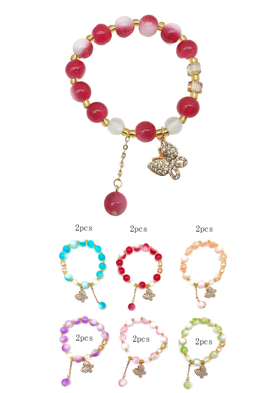 Butterfly Beaded Stretch Bracelet