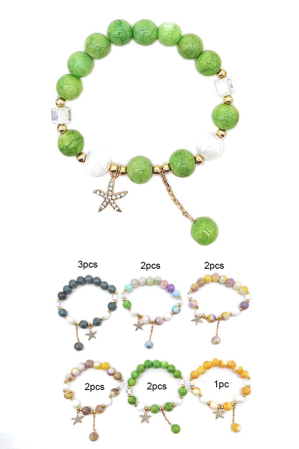 Starfish Beaded Stretch Bracelet