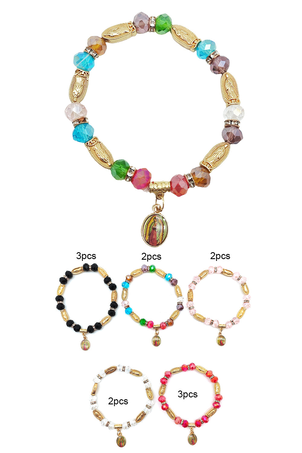 Virgen De Guadalupe Beaded Stretch Bracelet