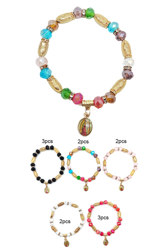 Virgen De Guadalupe Beaded Stretch Bracelet