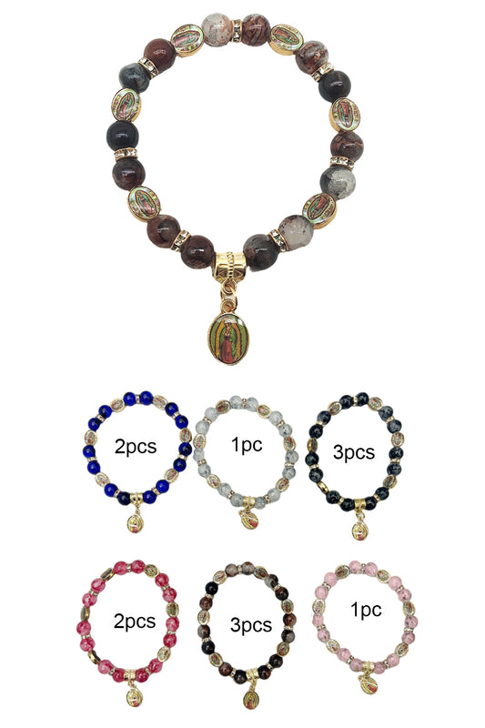 Virgen De Guadalupe Beaded Stretch Bracelet