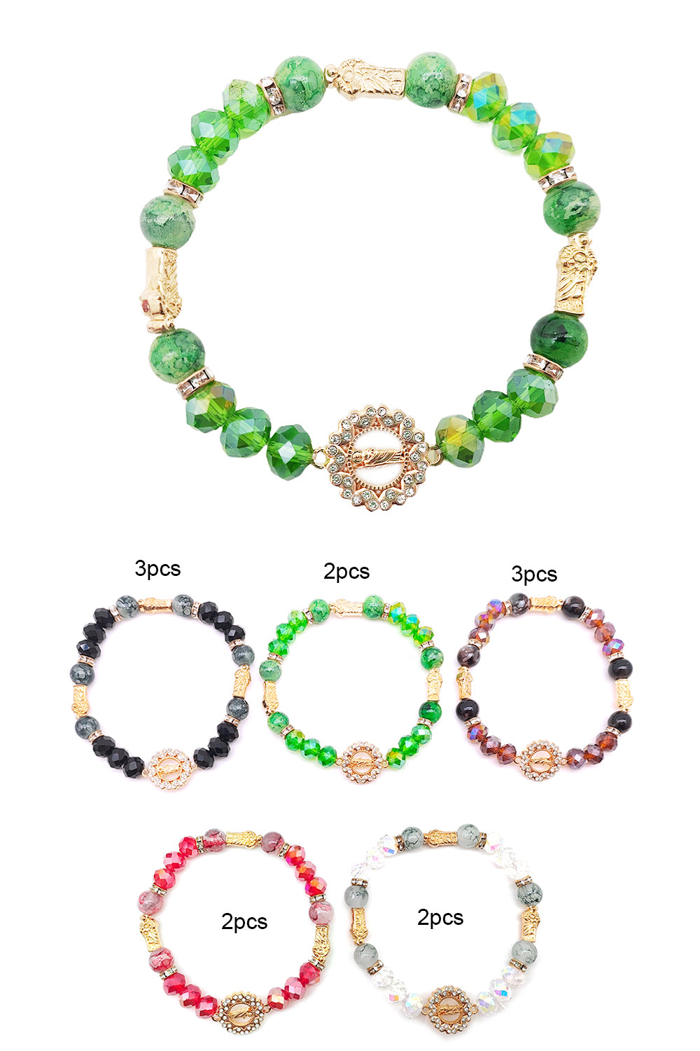 San Judas Tadeo Beaded Stretch Bracelet