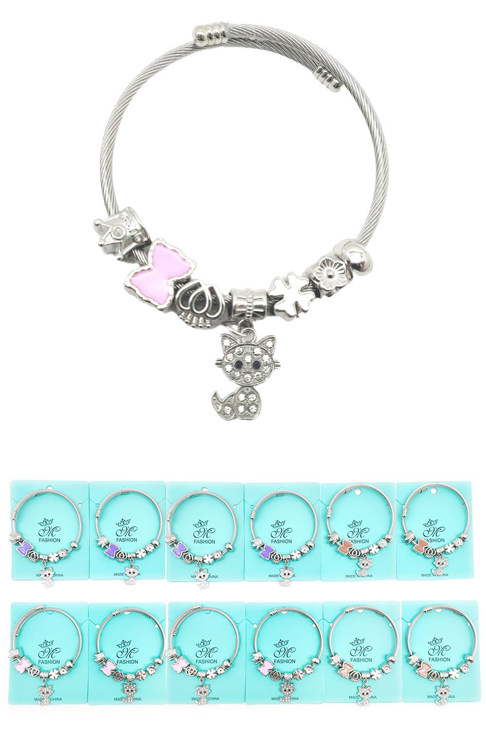 Cat Design Charms Bracelet