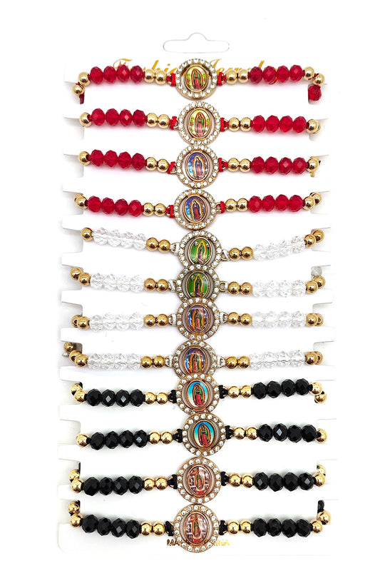 Virgen De Guadalupe Beaded Adjustable Bracelet