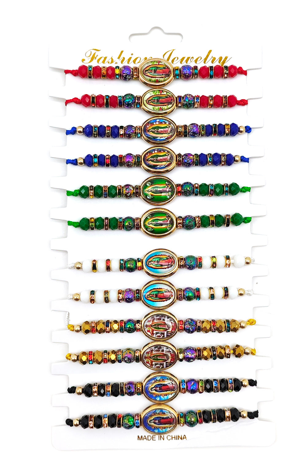 Virgen DE Guadalupe Beaded Adjustable Bracelet