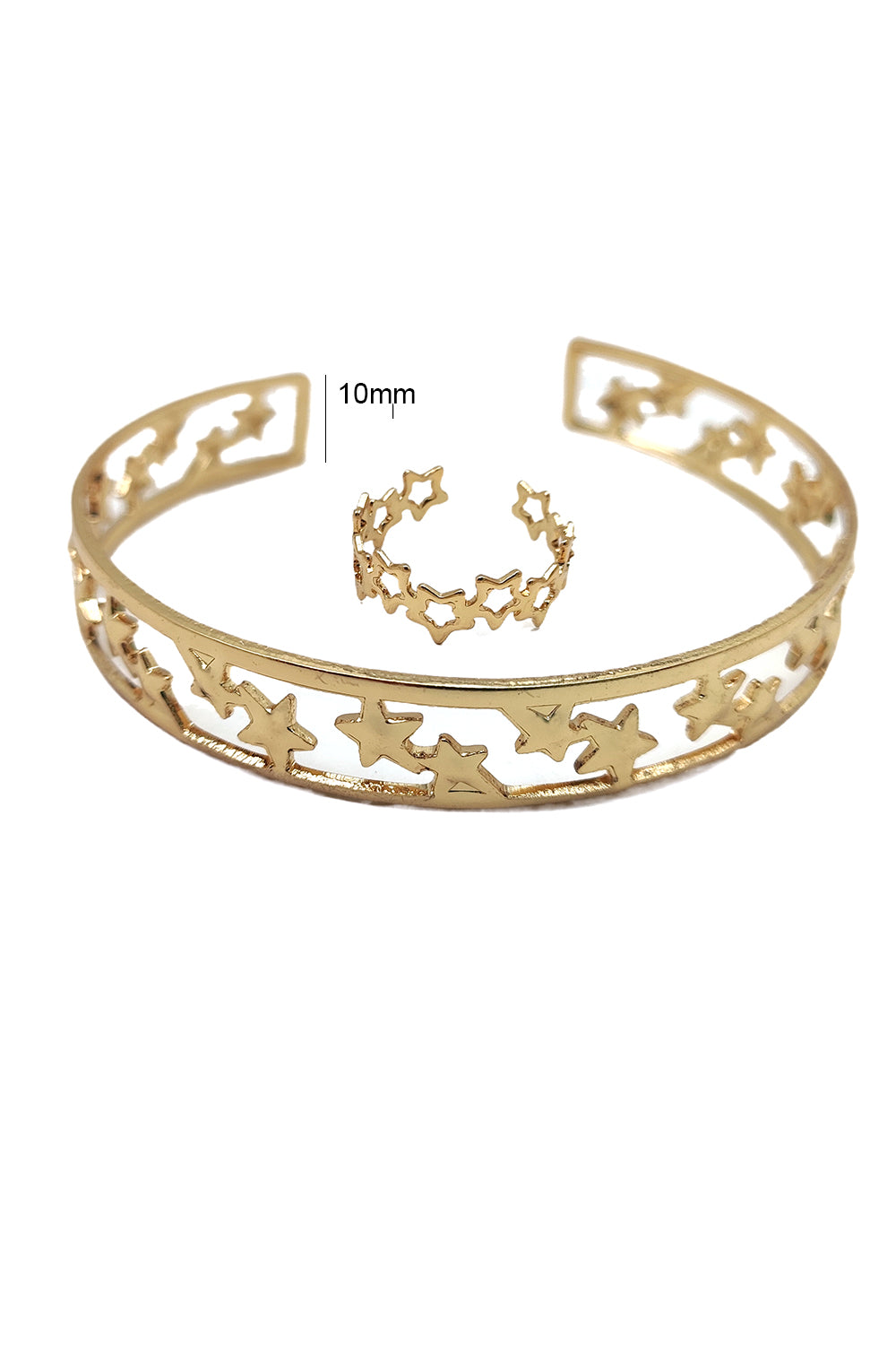 Star Design Cuff Bracelet & Ring