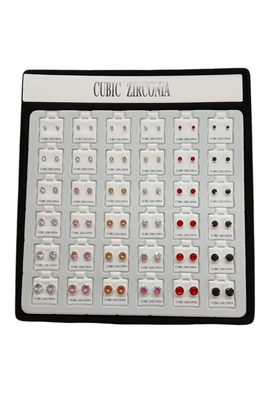 Multi-color Cubic Zirconia Stud Earrings