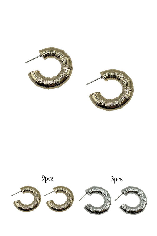 Women's Casual Texture Hoop Earrings