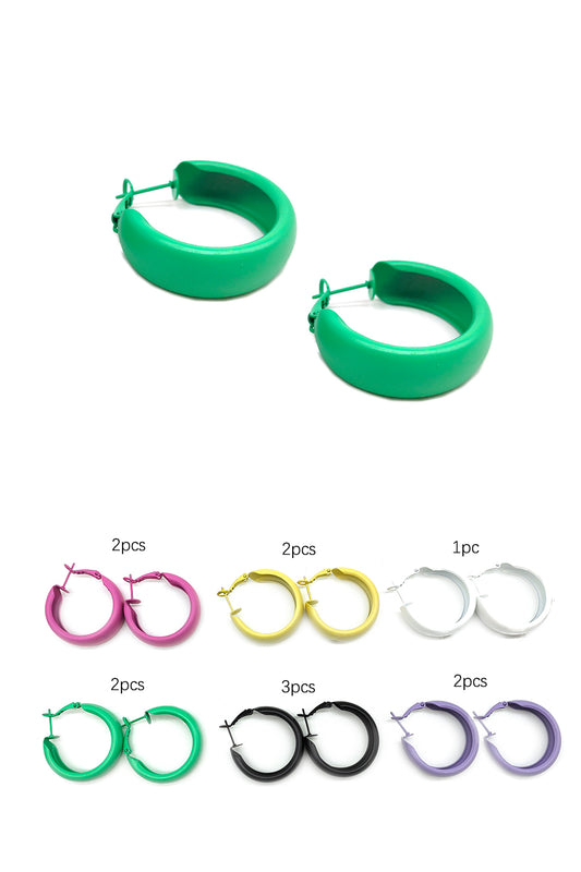 Colorful Women's Hoop Earrings