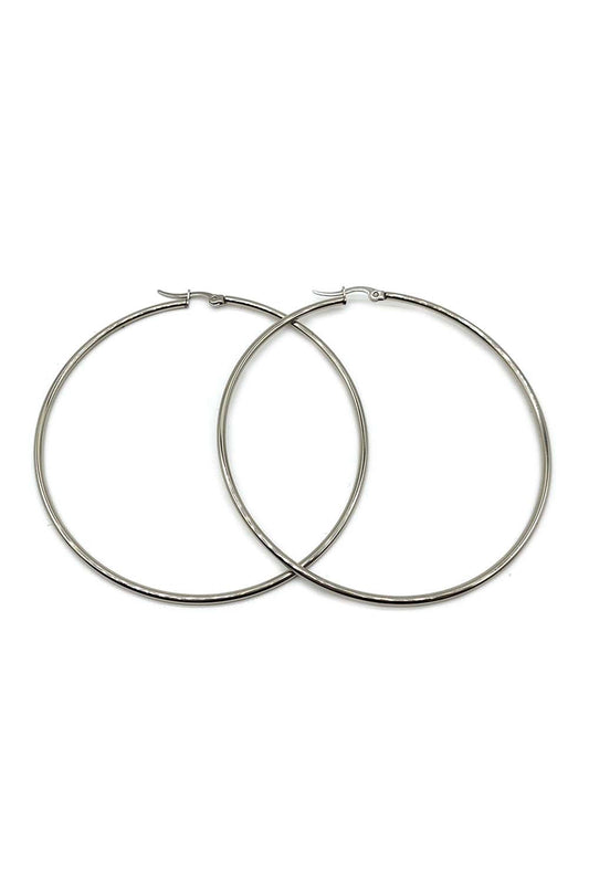 Stainless Steel 80mm Hoop Earrings