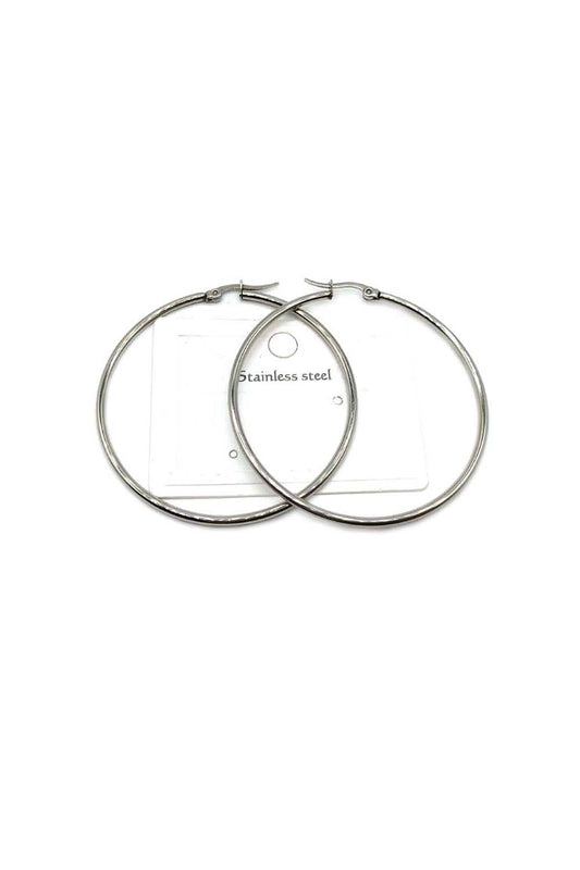 Stainless Steel 50mm Hoop Earrings