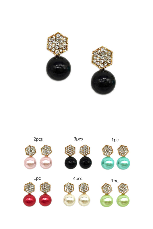 Multi Color Pearl Fashion Earrings