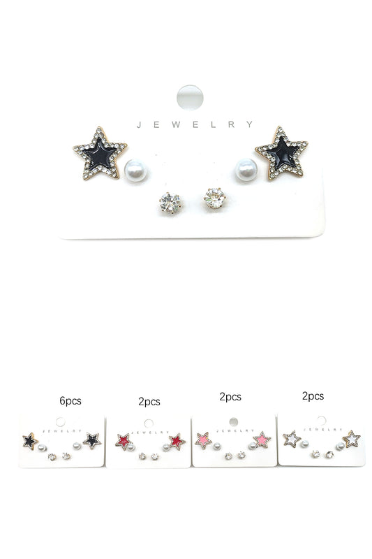 3 Pair Minimalist Star Stud Earrings