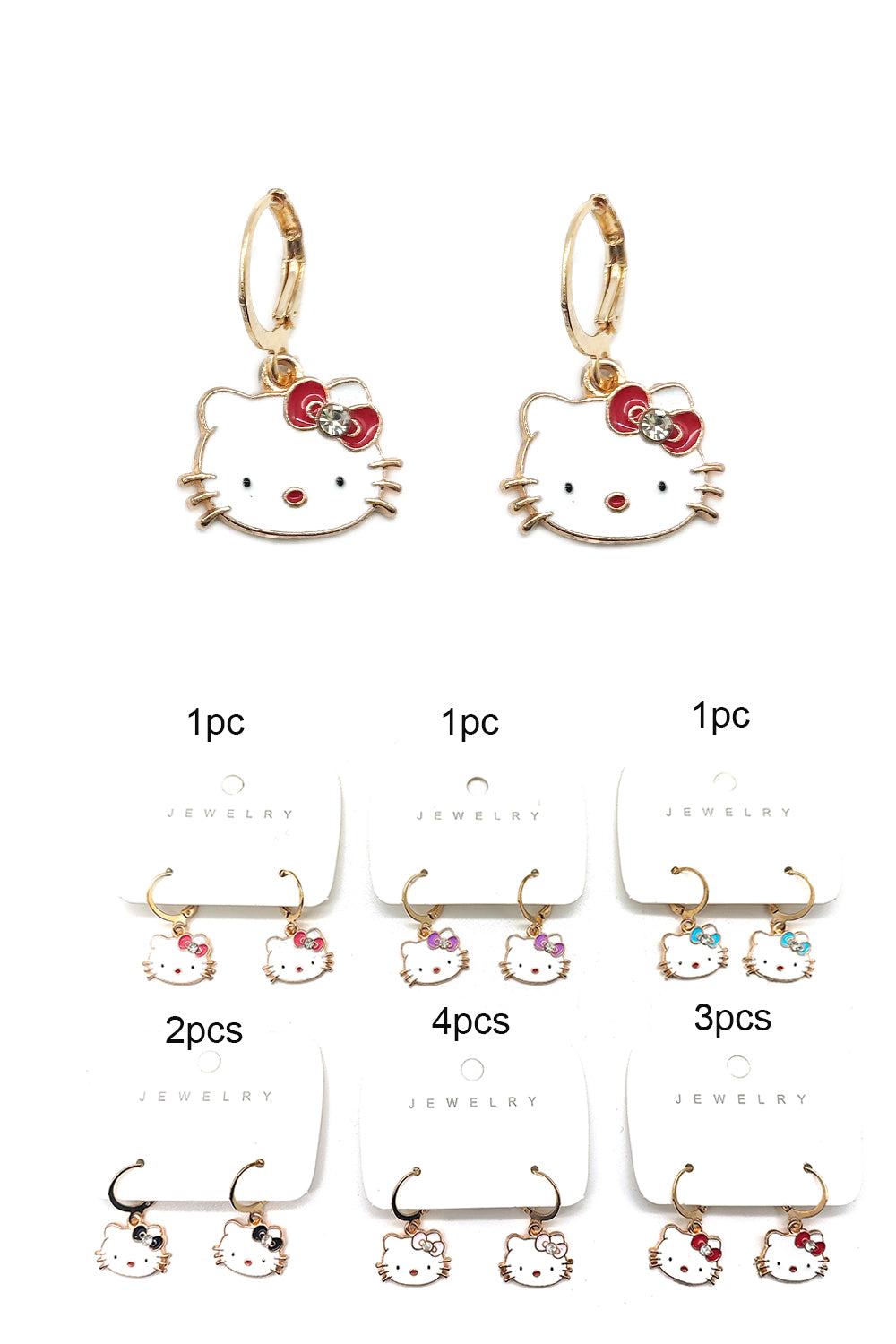 Kitty Cat Design Drop Earrings