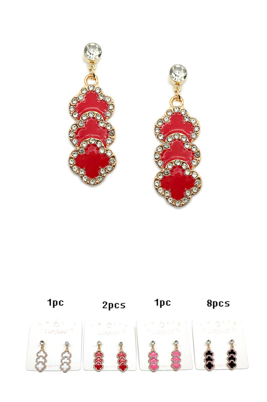 Women's Clover Design Dangle Earrings