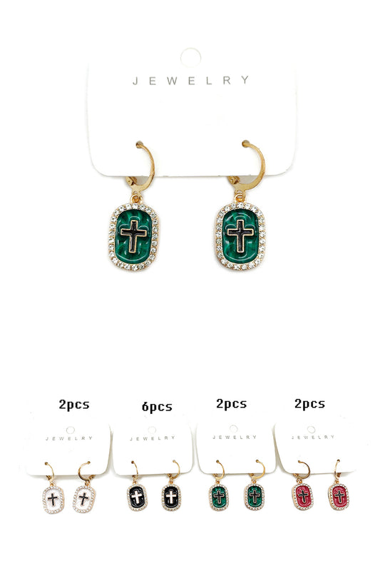 Women's Cross Deign Dangle Earrings