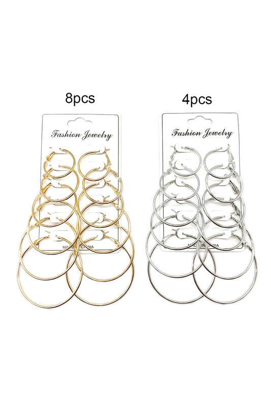 Women's Fashion 6-pairs Hoop Earrings