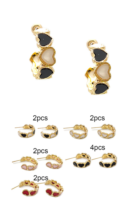 Heart Design Small Hoop Earrings