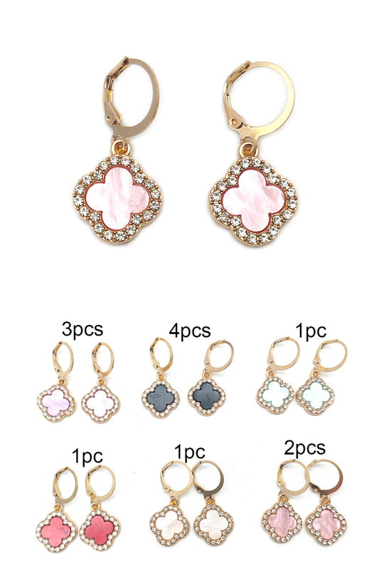 Clover Design Dangle Earrings