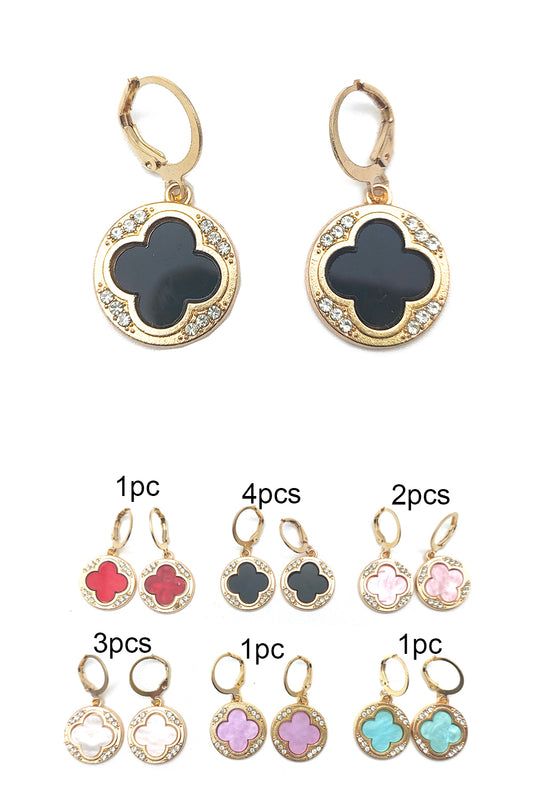Clover Design Dangle Earrings