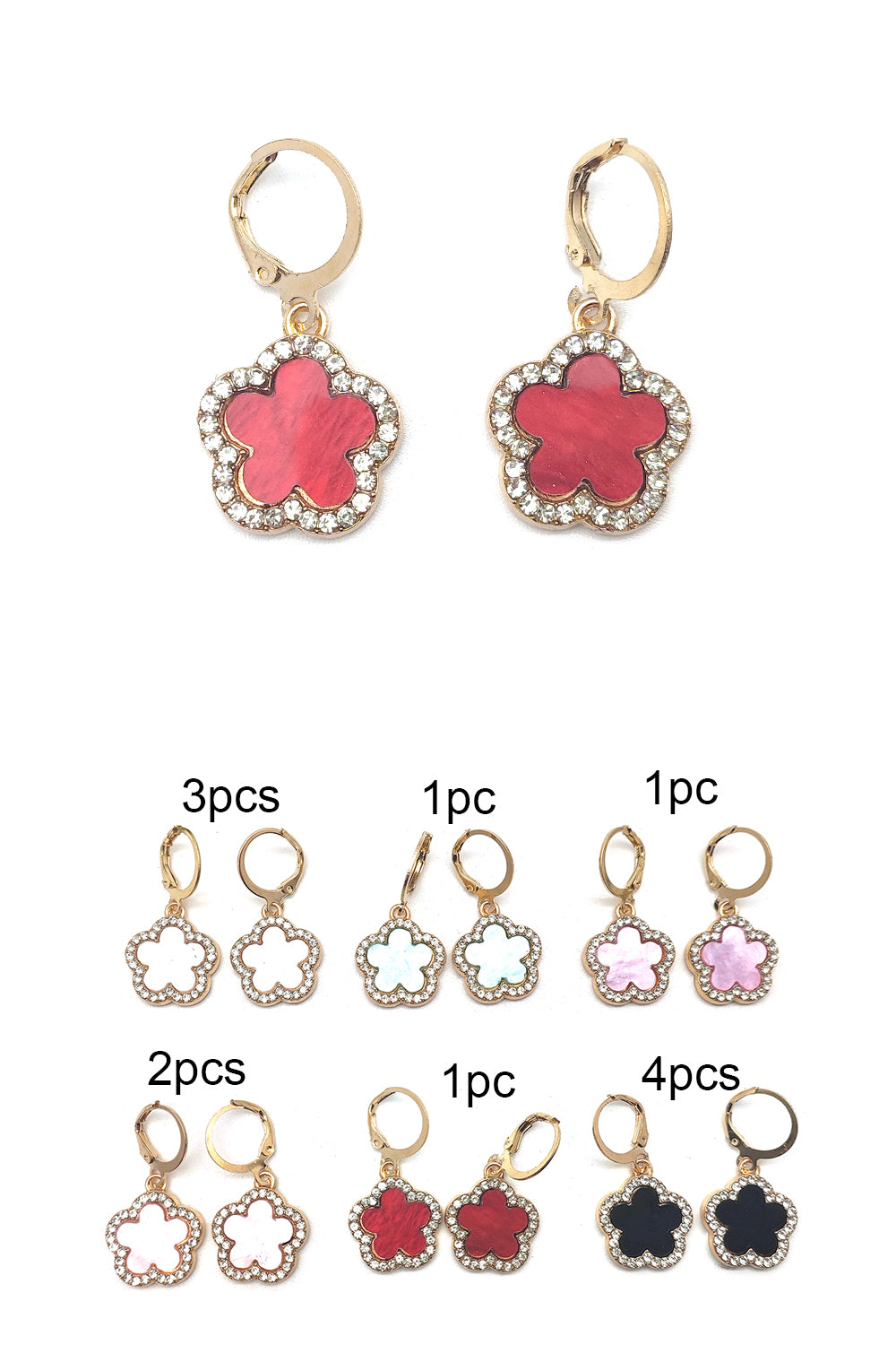 Flower Design Dangle Earrings