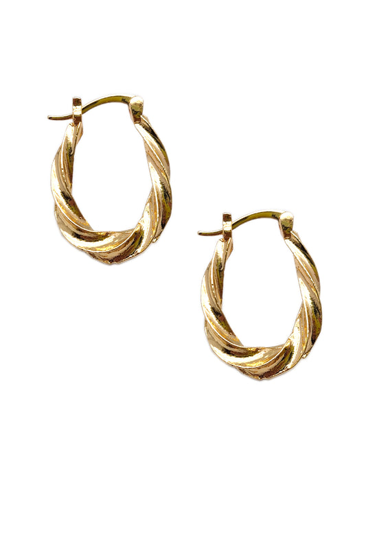 Gold Twisted Small Hoop Earrings